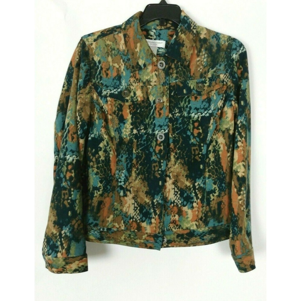 Petite Small Brown Blazer Animal Print Jacket